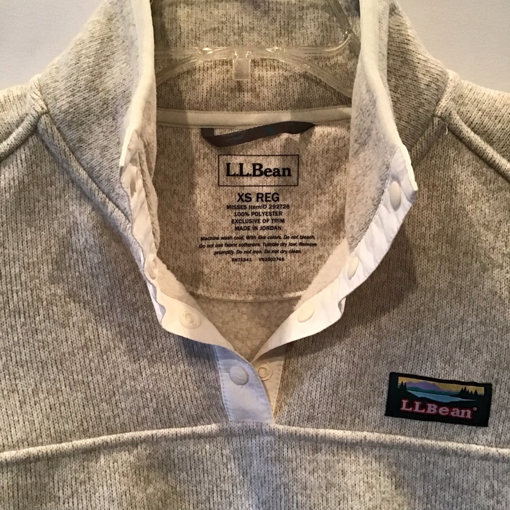 1T 214 LL. Bean Men's Light Gray Zip Up Sweater - Picture 2 of 4